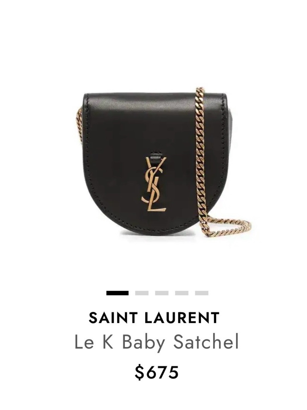 Black leather Le K Baby satchel from SAINT LAURENT